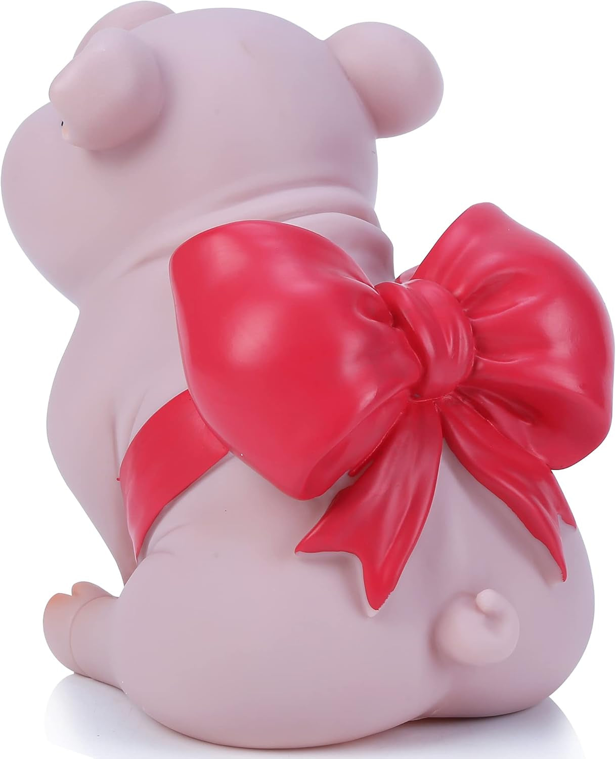 Piggy Bank with Red Bow-Knot,  Lovely Pig Coin Bank, Creative Shatterproof Gift Money Bank, Can Store 1000 Coins