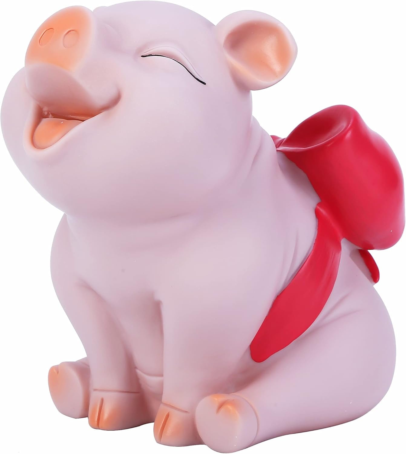 Piggy Bank with Red Bow-Knot,  Lovely Pig Coin Bank, Creative Shatterproof Gift Money Bank, Can Store 1000 Coins