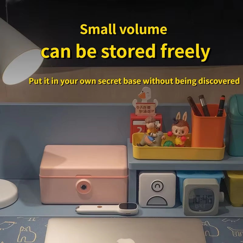 Fingerprint Safe Box Money Cash Coin Jewelry Security Storage Box Office Household File Secret Hidden Safe Piggy Bank Mini Safe