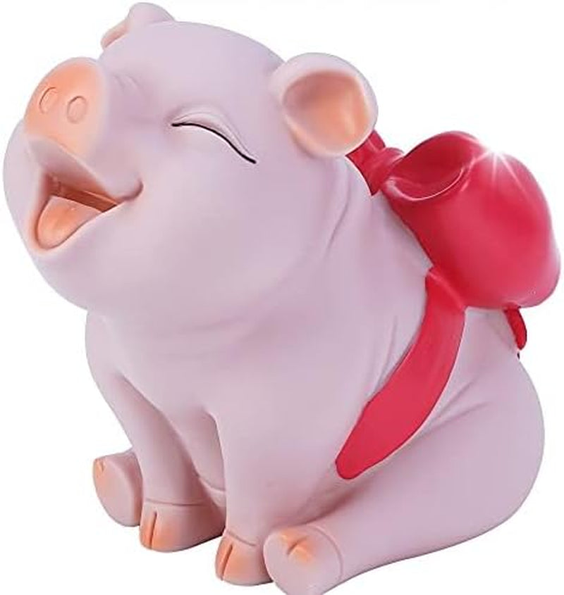 Piggy Bank with Red Bow-Knot,  Lovely Pig Coin Bank, Creative Shatterproof Gift Money Bank, Can Store 1000 Coins